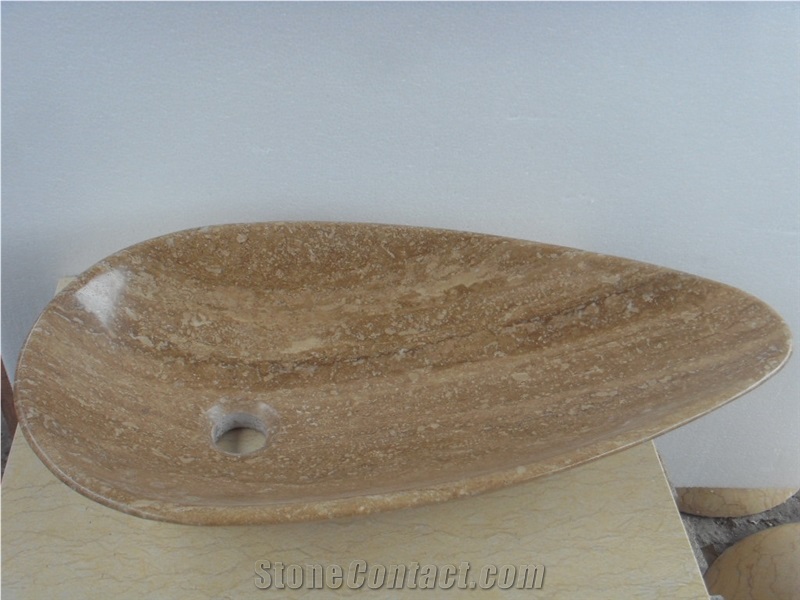 High Quality Oval Shape Marble Bathroom Sink for Sale