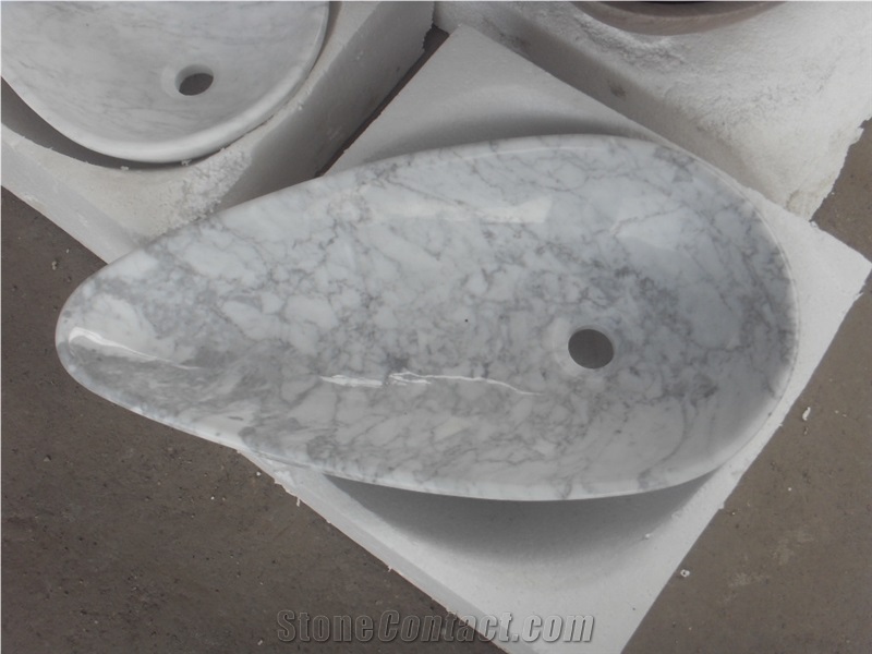 High Quality White Marble Bathroom Sink for Sale
