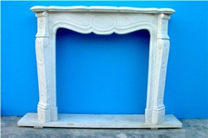 New French Style White Marble Fireplace-Rsc051
