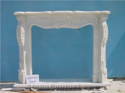 Popular French Style White Fireplace-Rsc049 Marble