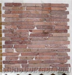Red Brick Travertine Mosaic for Wall Mosaic
