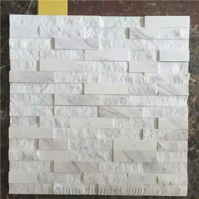 Split Surface White Cultured Stone for Wall Decoration
