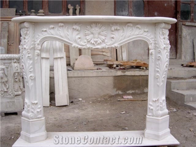 White French Style Fireplace-Rsc078 Marble