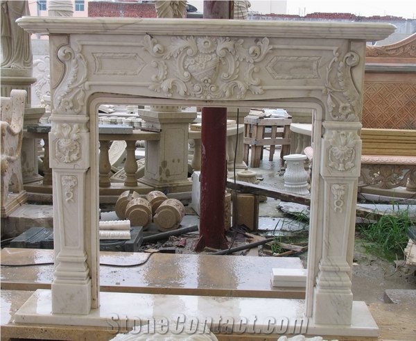White French Style Fireplace-Rsc083 Marble