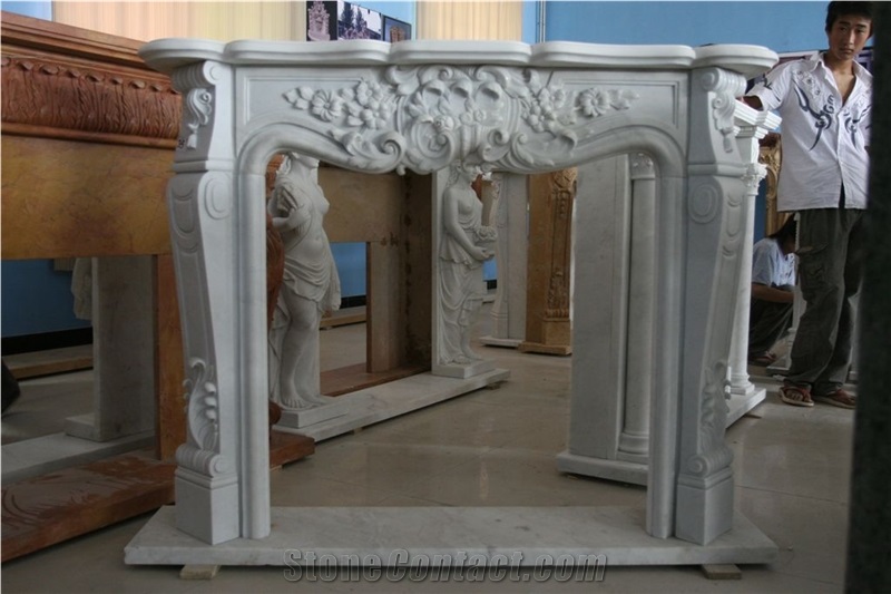 White French Style Fireplace-Rsc094 Marble