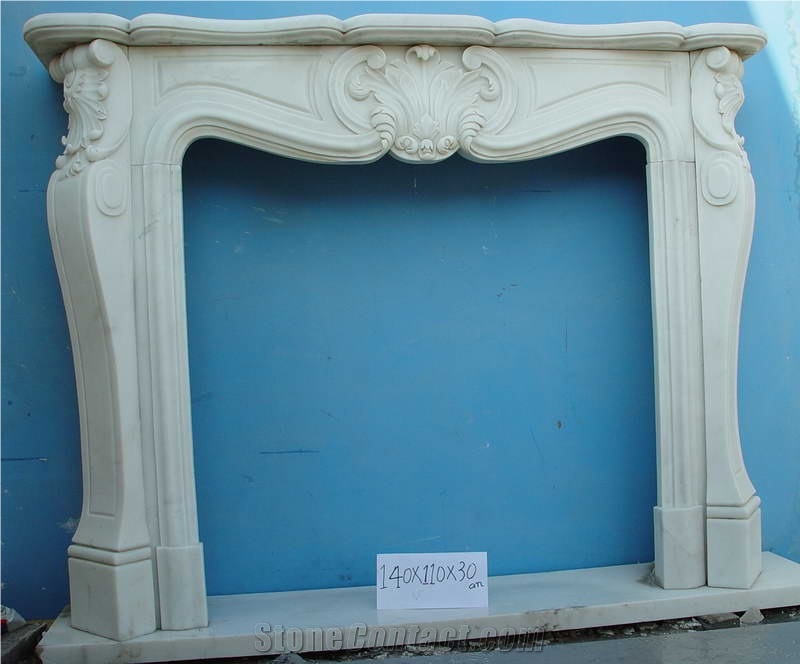 White French Style Marble Fireplace-Rsc053