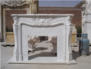 White Marble Fireplace Mantel with High Quality