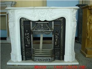 White Marble French Style Fireplace-Rsc062