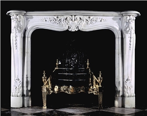 White Marble French Style Fireplace-Rsc065