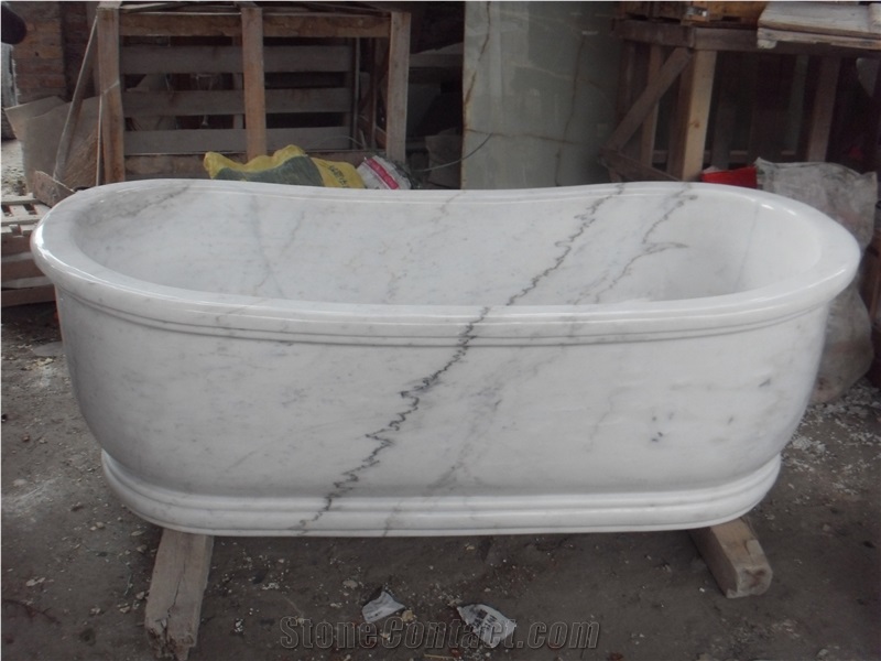 White Marble Stone Freestanding Bathtub Price