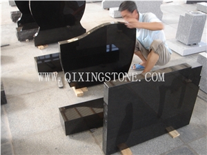 Black Granite Carving Headstones Gravestones Monuments