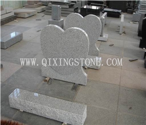 Grey Granite Heart Shaped Tombstone