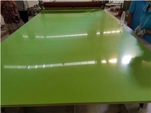 Green Quartz Stone Slab,Polished Green Artificial Tiles,Walling and Flooring Artificial Tiles