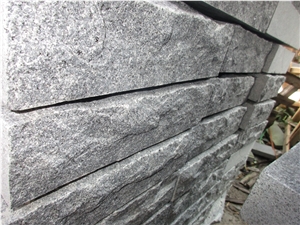 Split Surface Mushroomed Sesame Black Granite G654 Cladding, Pangda Dark Natural Cleft Building Wall Stone, Mushroom Exterior Wall Tile