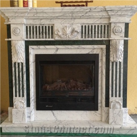 Beautiful Mixed Color Marble Fireplace Surround
