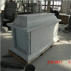 China White Marble Single Crypt Mausoleum