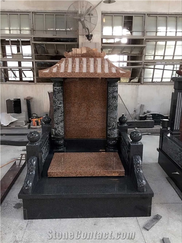 Chinese Style India Red Granite Monuments