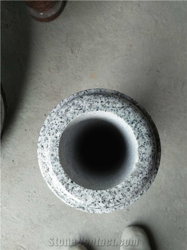 Custom Grey Granite Cemetery Funeral Vase