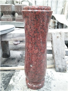 Factory Directly Hot Sale Indian Red Granite Tombstone Vase