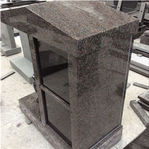 Indian Mahogany Granite 2 Niches Family Cremation Columbarium