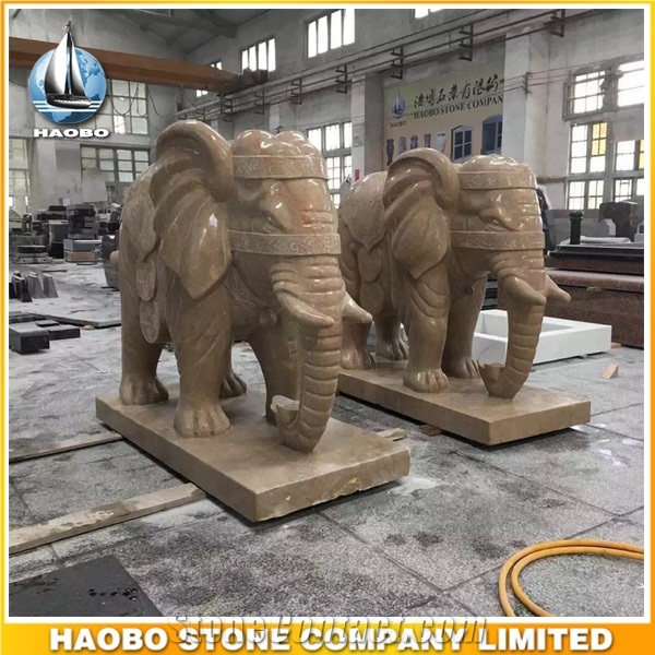 Stone Hand Carved Bangkok Elephant Statue