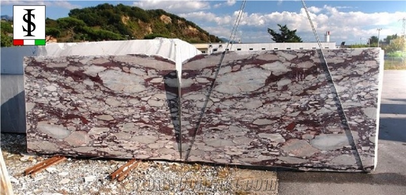 Arabescato Viola Marble Tiles & Slabs, White Ground Red Veins Marble Floor Covering Tiles, Walling Tiles