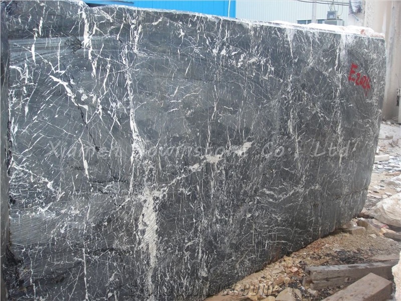 More White Veined Polished /Honed Chinese Black Marquina/ Chinese Nero Margiua for Walling,Flooring,Tops,Desk,Etc.