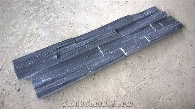 Natural Split Chinese Black Slate Cultured Stone / Z Shape Culture Stone for Wall. Competive and High Quality Culture Stone and Manufacturer
