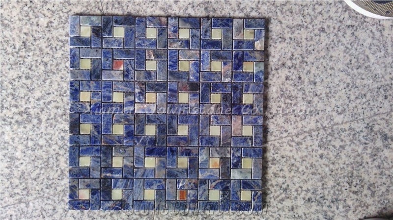 Polished Azul Bahia Mosaic/Blue Color Mosaci for Walling, Flooring,Etc