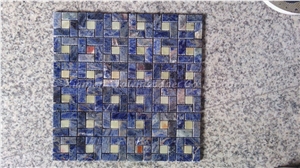 Polished Azul Bahia Mosaic/Blue Color Mosaci for Walling, Flooring,Etc