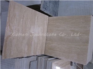 Polished Beige Travertine Composited Tiles for Walling,Flooring,Etc