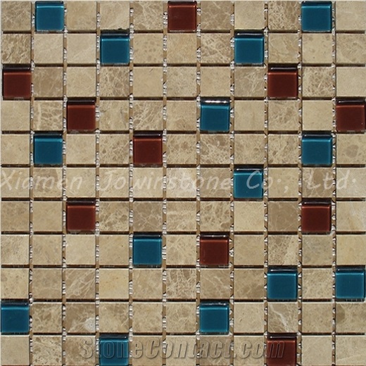 Polished Marble & Glass Mosaic for Wall,Floor,Etc