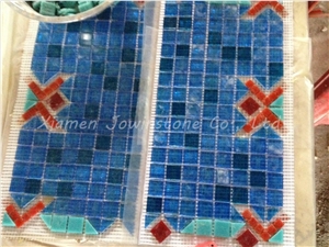 Polished Multicolor /Blue Color Ceramic Mosaic Pattern for Wall,Floor,Etc.