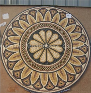 Polished Multicolor Roud/Square Mosaic Medallion Pattern for Floor, Tables,Etc.