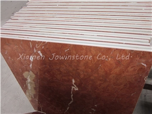 Polished Rosso Alicante / Coral Red Composite Tiles for Walling,Flooring,Etc