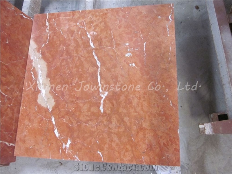 Polished Rosso Alicante / Coral Red Composite Tiles for Walling,Flooring,Etc