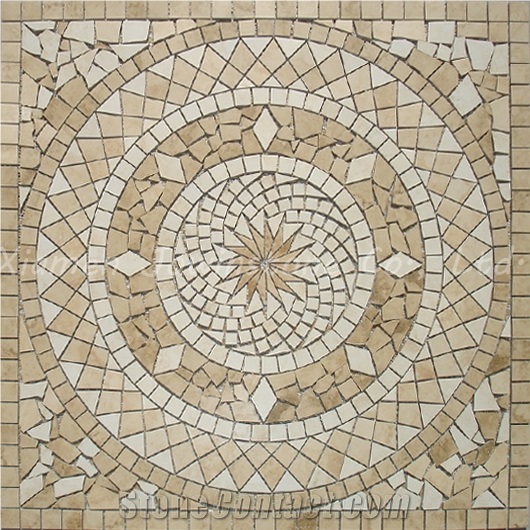Saw Cut Natural Stone / Glass / Ceramic Round Mosaic Pattern for Floor, Wall,Etc.