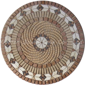 Saw Cut Natural Stone / Glass / Ceramic Round Mosaic Pattern for Floor, Wall,Etc.