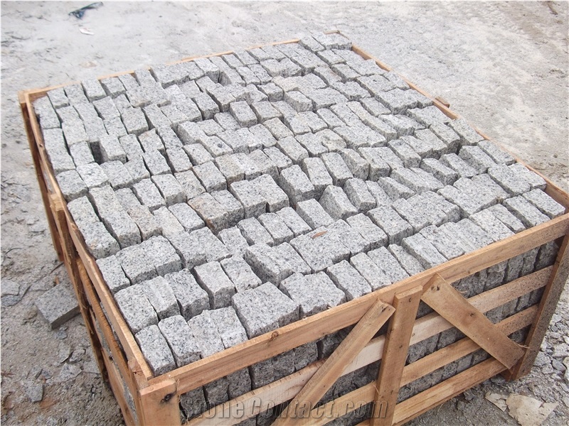 China Grey Granite Cubestone & Cobble Stone,Cobble Stone Tiles,Natural Split Cubestone