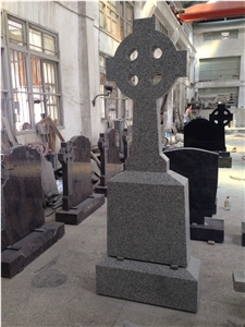 China Grey Granite G603 Monument & Tombstone,Grey Cross Tombstones,Polished Western Style Monument