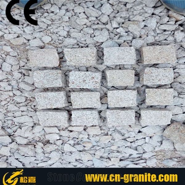 G682 Granite Cobble,Yellow Granite Curbstone,Tumbled Granite Cobble Stone,Rustic Granite Paving Stone,Garden Stepping Pavements,Cobble Size for 20*10*8cm,Cheap G982 Granite Pavers,Outdoor Paving Stone