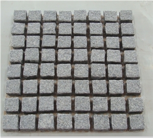 Grey Granite Natural Cubestone,China Light Grey Granite G603 Paver Stone