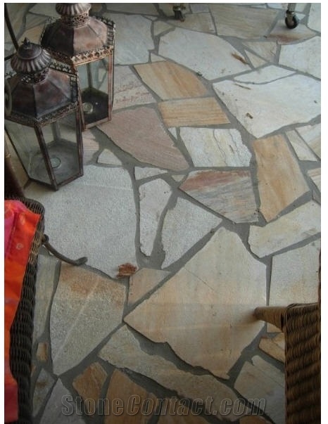 Sao Tome Quartzite Polygonal Plates Patio Pavement