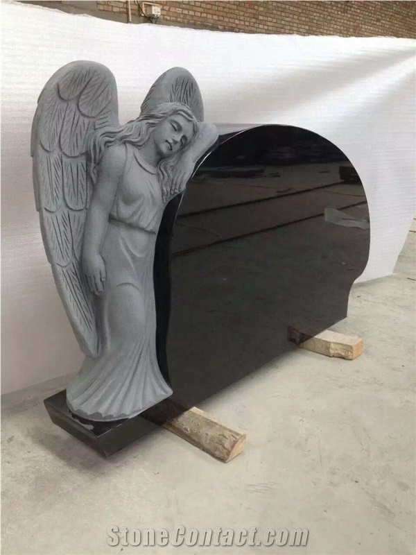 American Style Tombstone-Angel with Heart Die-Heart Gravemarker-Angel Monumetn-Angel Die-Us Monument with Angel Hugging Heart