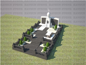 Havsun Mausoleum & Columbarium, Black/White Marble Tombstone
