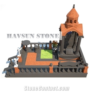 Havsun Shanxi Black and Red Granite Mausoleum & Columbarium
