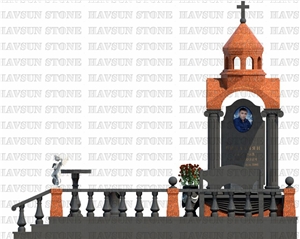 Havsun Shanxi Black and Red Granite Mausoleum & Columbarium