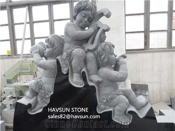 Shanxi Black Granite, Three Lovely Angels Sit