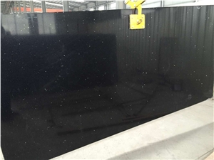 Black Shining Series Quartz Stone Kitchen Countertop Non-Porous Surface and Unique Blend Of Beauty and Easy Care for Multifamily/Hospitality Projects Standard Slab Sizes 3000*1400mm and 3200*1600mm