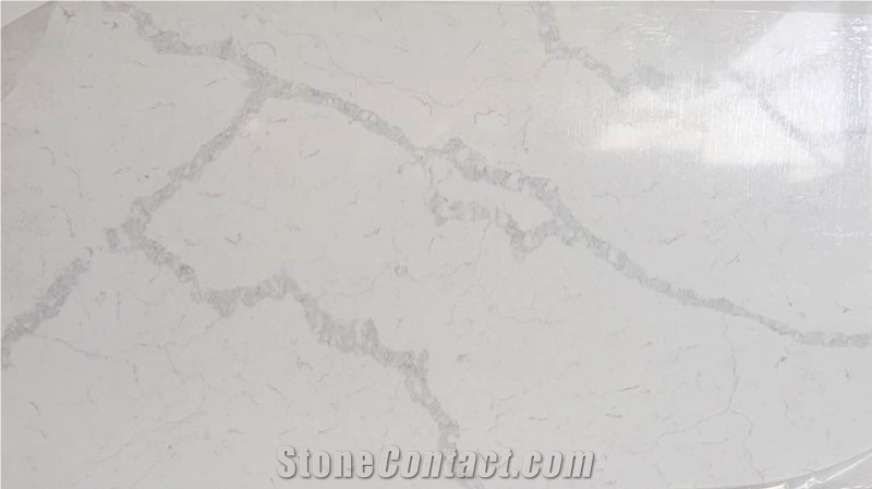 Bst Calacatta Gold Quartz Stone Slab for Pre-Fabricated Tops Customized Countertop Stylish Performance Of Veined Movement and Pattern